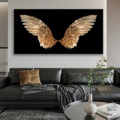 Modern Golden Wings Canvas Wall Art