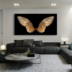 Modern Golden Wings Canvas Wall Art