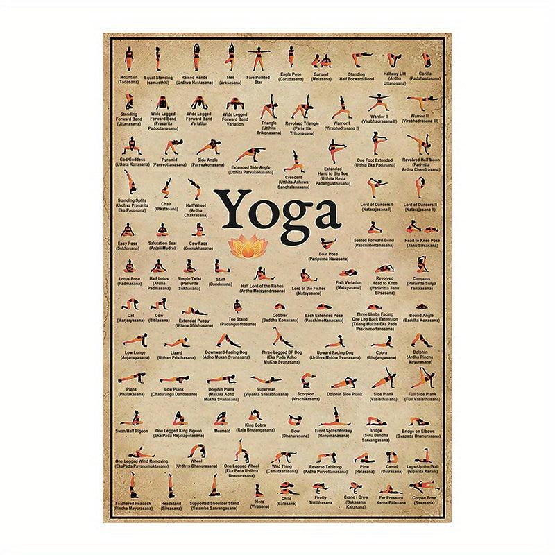 1pc Frameless Yoga Knowledge Wall Poster 39 88 59 Canvas Painting