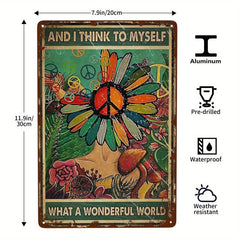 Hippie Peace Sunflower Tin Sign Antique Bar Poster Metal Wall Plate Vintage Sign