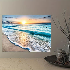 Modern Sea Waves Seascape Painting Framed