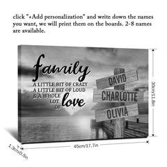 Custom Family Love Canvas Art for Home Decor