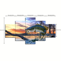 5pcs Fish Painting On Canvas Wall Art for Home Wall Decor