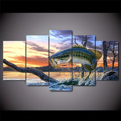 5pcs Fish Painting On Canvas Wall Art for Home Wall Decor