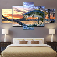 5pcs Fish Painting On Canvas Wall Art for Home Wall Decor