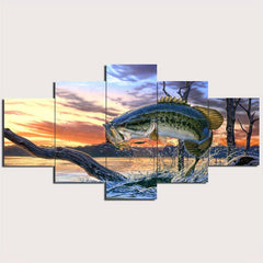 5pcs Fish Painting On Canvas Wall Art for Home Wall Decor