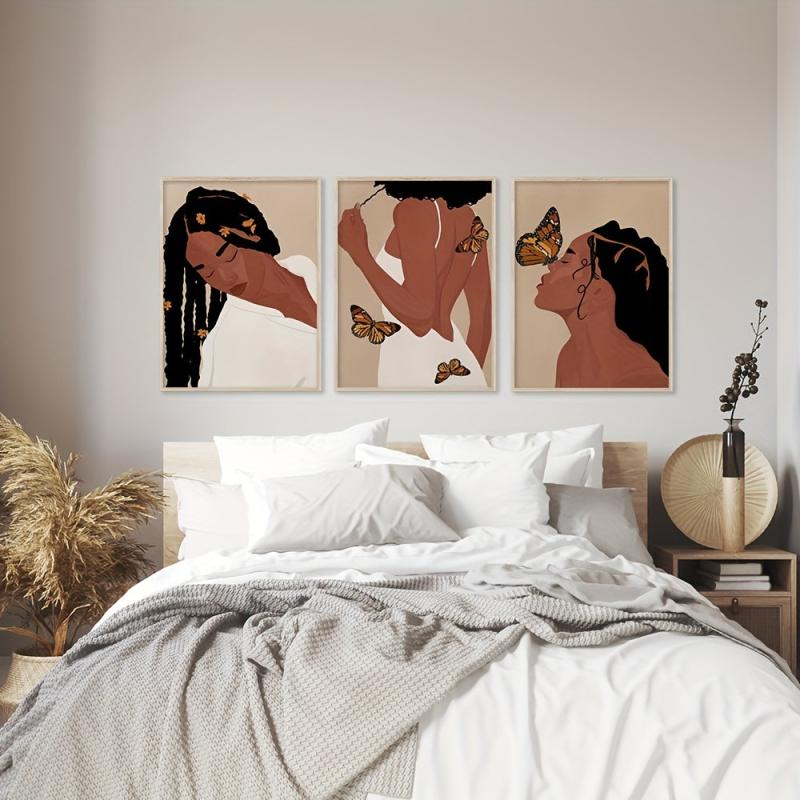 3pcs African American Braids Art Prints for Home Decor 12x16in