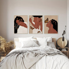 3pcs African American Braids Art Prints for Home Decor 12x16in
