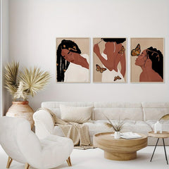 3pcs African American Braids Art Prints for Home Decor 12x16in