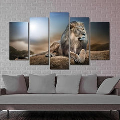5pcs Lion Canvas Wall Art Home Decor No Frame