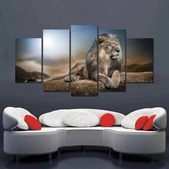 5pcs Lion Canvas Wall Art Home Decor No Frame