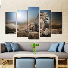 5pcs Lion Canvas Wall Art Home Decor No Frame