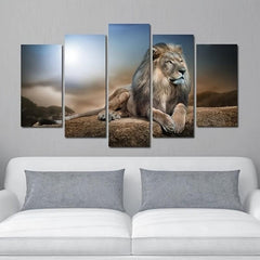 5pcs Lion Canvas Wall Art Home Decor No Frame