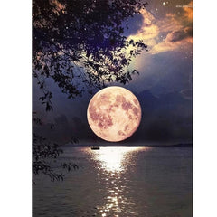 DIY Diamond Painting Lakeside Moon Landscape Art Home Decor