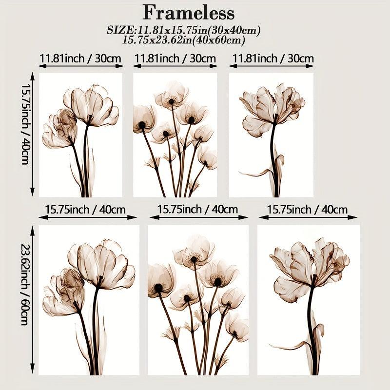 3pcs Abstract Tulip Flower Canvas Painting for Living Room Decor