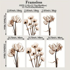3pcs Abstract Tulip Flower Canvas Painting for Living Room Decor