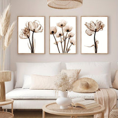 3pcs Abstract Tulip Flower Canvas Painting for Living Room Decor