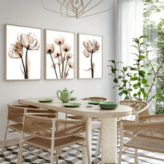 3pcs Abstract Tulip Flower Canvas Painting for Living Room Decor