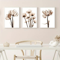 3pcs Abstract Tulip Flower Canvas Painting for Living Room Decor