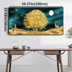 Canvas Poster Abstract Money Tree And Moon Decorative Painting