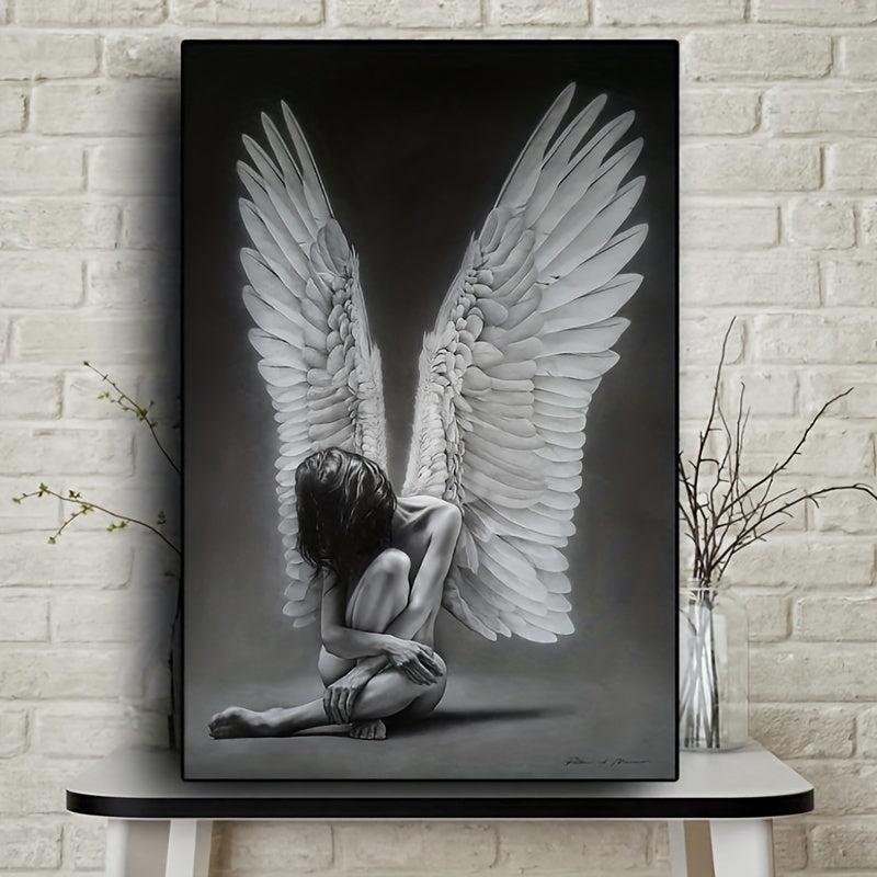 Feather Figure Canvas Art Print Sexy Woman Painting