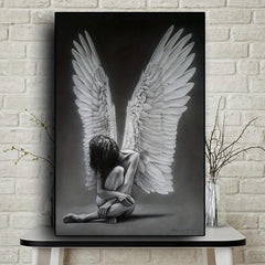 Feather Figure Canvas Art Print Sexy Woman Painting