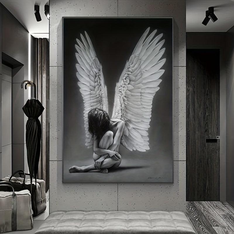 Feather Figure Canvas Art Print Sexy Woman Painting