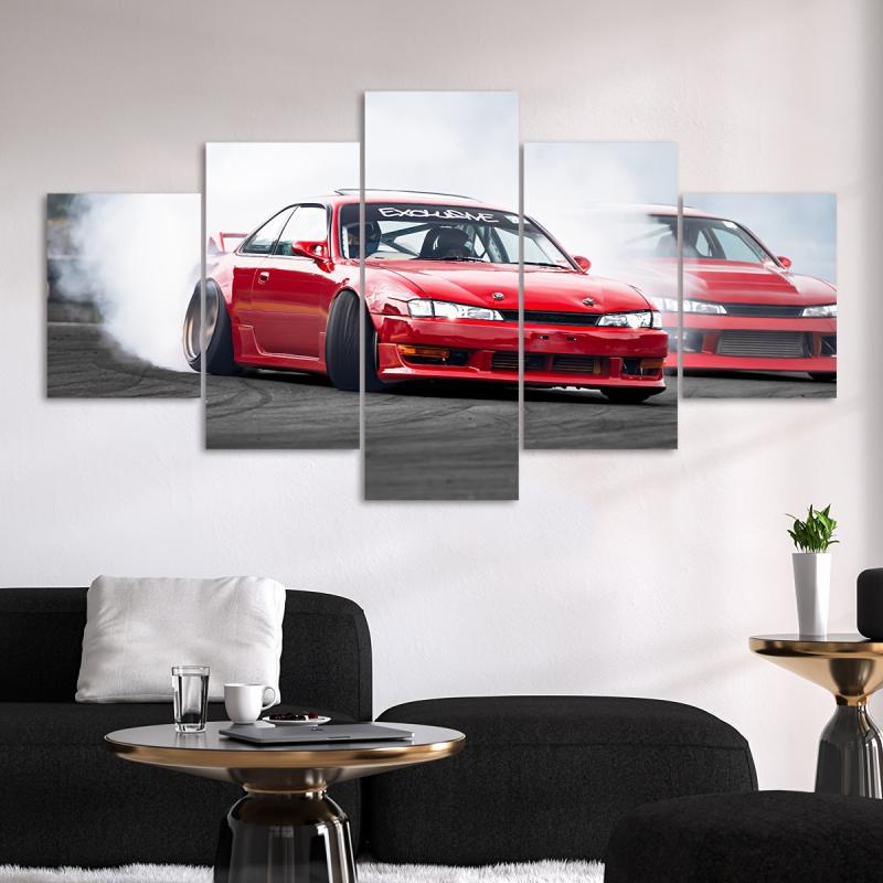5pcs Set Canvas Poster HD Car Motorcycle Race Vehicle Home Decoration Gift