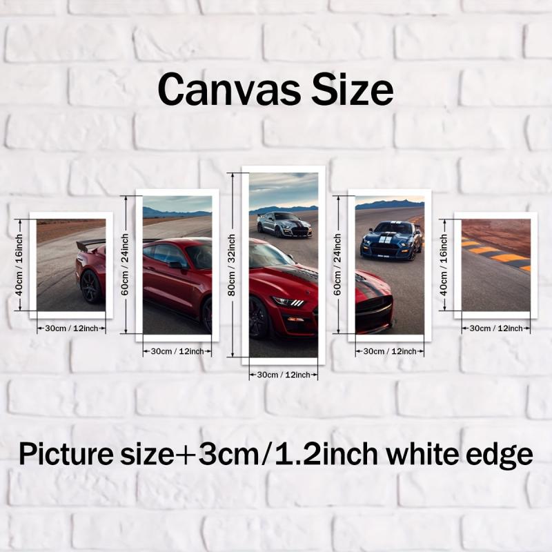 5pcs Set Canvas Poster HD Car Motorcycle Race Vehicle Home Decoration Gift