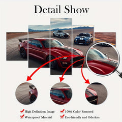 5pcs Set Canvas Poster HD Car Motorcycle Race Vehicle Home Decoration Gift