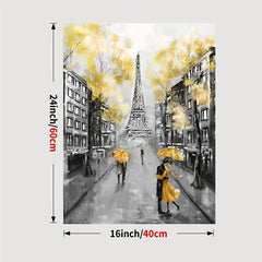 Yellow Grey & Paris Canvas Wall Art