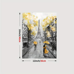 Yellow Grey & Paris Canvas Wall Art