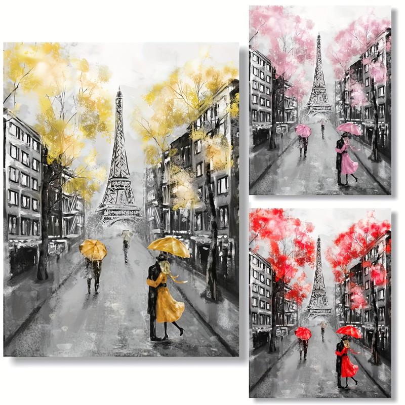 Yellow Grey & Paris Canvas Wall Art
