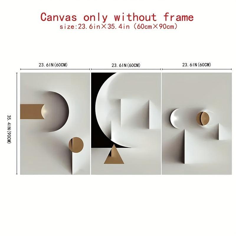 3pcs Abstract Geometric Canvas Poster Set