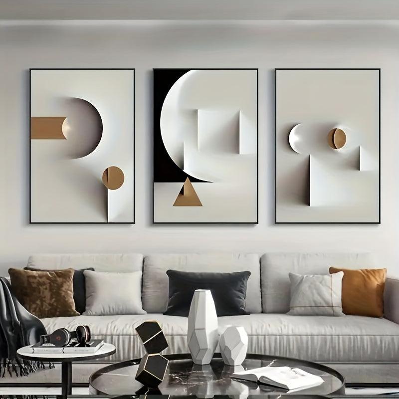 3pcs Abstract Geometric Canvas Poster Set