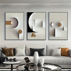 3pcs Abstract Geometric Canvas Poster Set