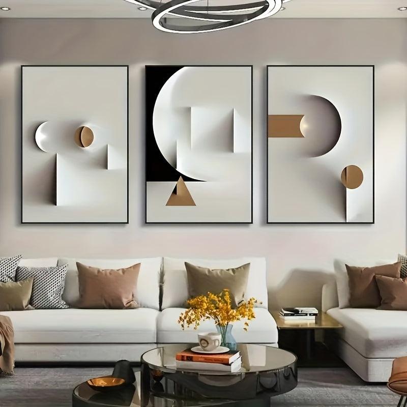 3pcs Abstract Geometric Canvas Poster Set