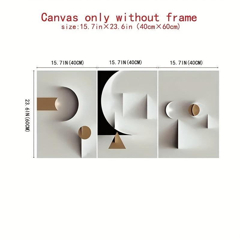3pcs Abstract Geometric Canvas Poster Set