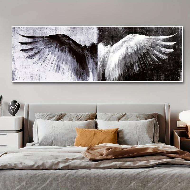 Symmetrical & Angel Wings Canvas Art Print Poster for Home Decor
