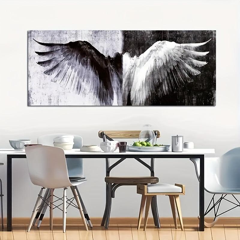 Symmetrical & Angel Wings Canvas Art Print Poster for Home Decor