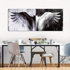 Symmetrical & Angel Wings Canvas Art Print Poster for Home Decor