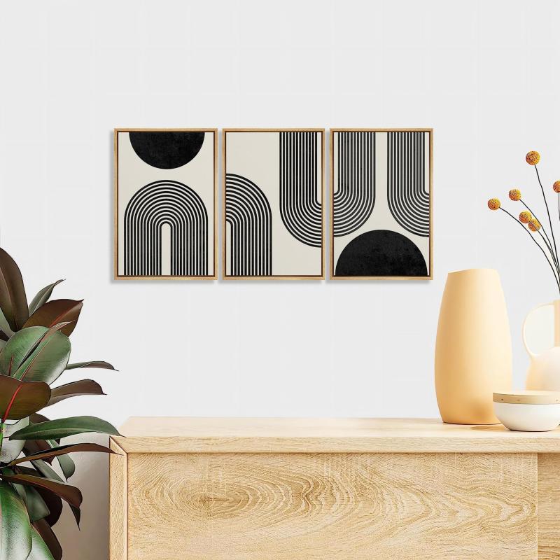 Geometric Shapes Wall Art Set - Modern Contemporary Paintings