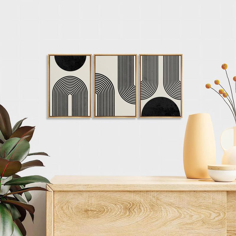 Geometric Shapes Wall Art Set - Modern Contemporary Paintings