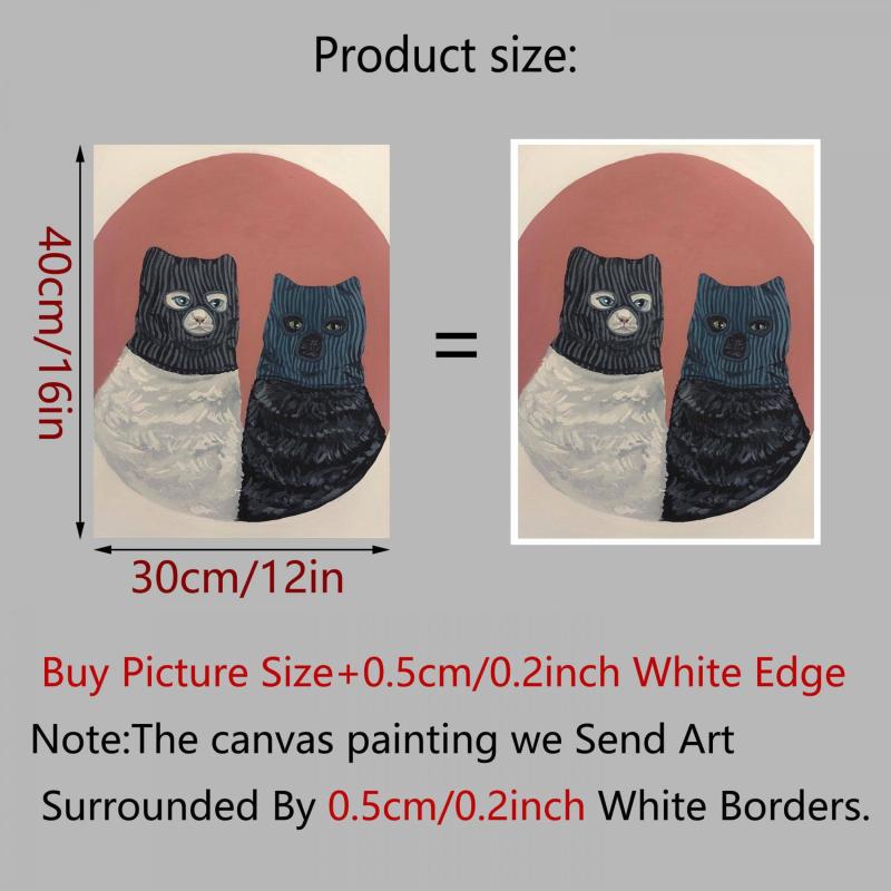 Abstract Cat Painting On Canvas Wall Art - Home Wall Decor