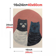 Abstract Cat Painting On Canvas Wall Art - Home Wall Decor