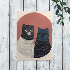 Abstract Cat Painting On Canvas Wall Art - Home Wall Decor