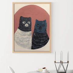 Abstract Cat Painting On Canvas Wall Art - Home Wall Decor