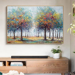 Colorful Tree Painting Abstract Art Canvas Wall Art