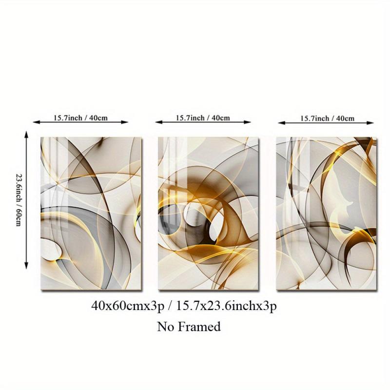 3pcs Golden Light Art Canvas Posters for Home/Office Decor