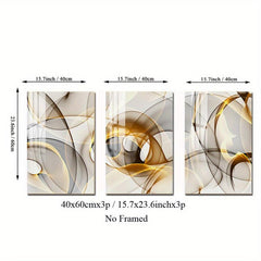 3pcs Golden Light Art Canvas Posters for Home/Office Decor